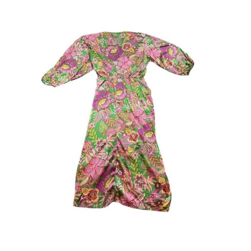 Flying Tomato Pink Floral Maxi Dress Womens Size Large Boho V-Neck Floral READ - Picture 3 of 11